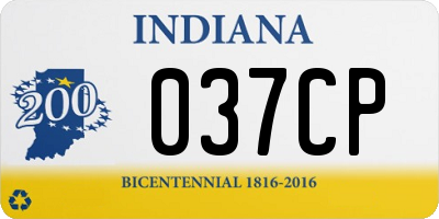 IN license plate 037CP