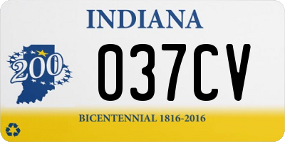 IN license plate 037CV