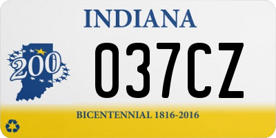 IN license plate 037CZ