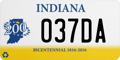 IN license plate 037DA