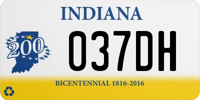 IN license plate 037DH