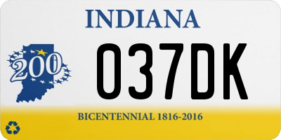 IN license plate 037DK