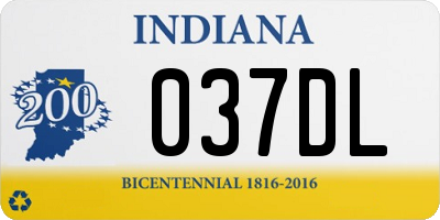 IN license plate 037DL