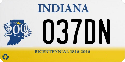 IN license plate 037DN