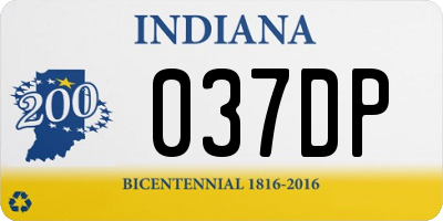 IN license plate 037DP