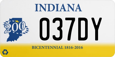 IN license plate 037DY