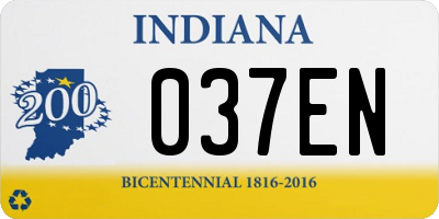 IN license plate 037EN