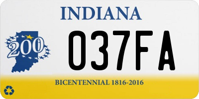 IN license plate 037FA