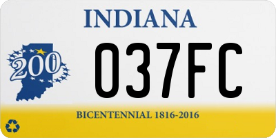 IN license plate 037FC