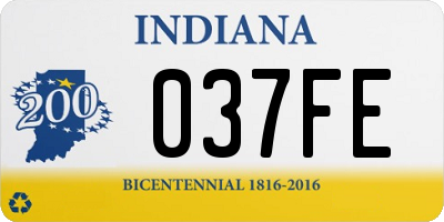 IN license plate 037FE