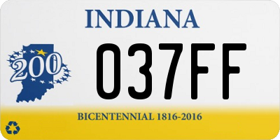 IN license plate 037FF