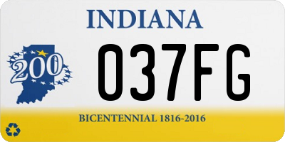 IN license plate 037FG