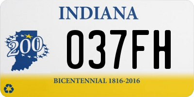 IN license plate 037FH