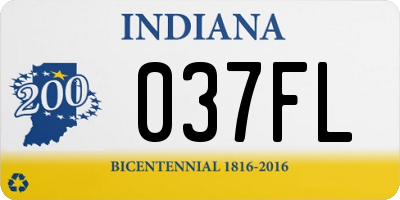 IN license plate 037FL