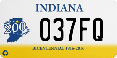 IN license plate 037FQ