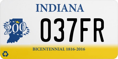 IN license plate 037FR