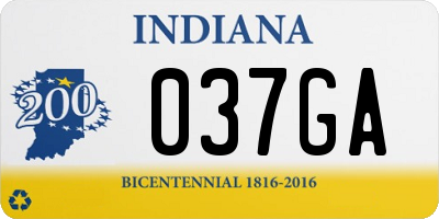 IN license plate 037GA