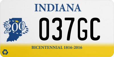 IN license plate 037GC