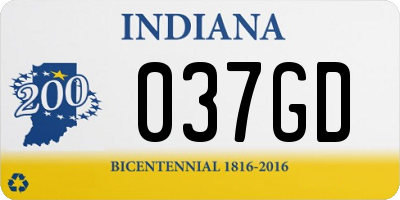 IN license plate 037GD