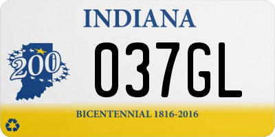 IN license plate 037GL