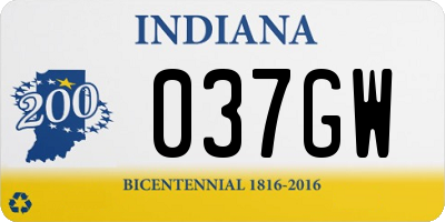 IN license plate 037GW