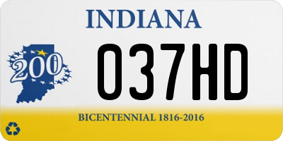 IN license plate 037HD