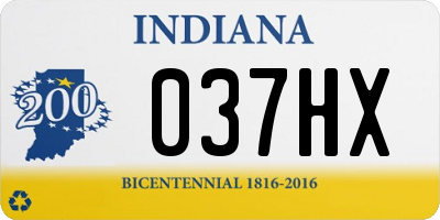 IN license plate 037HX