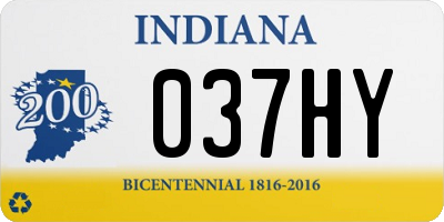 IN license plate 037HY