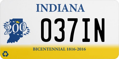 IN license plate 037IN