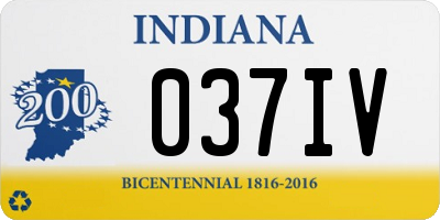 IN license plate 037IV