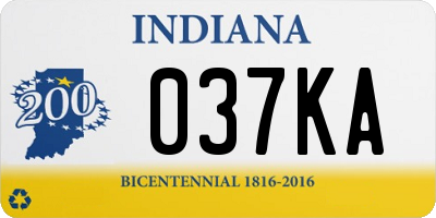 IN license plate 037KA