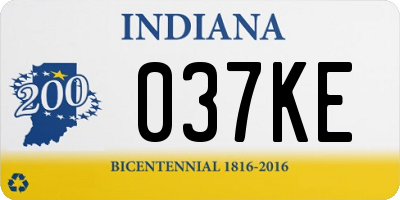 IN license plate 037KE