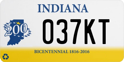 IN license plate 037KT