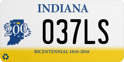 IN license plate 037LS