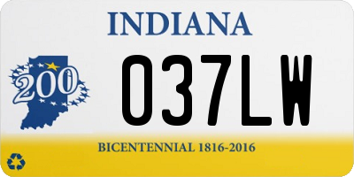 IN license plate 037LW