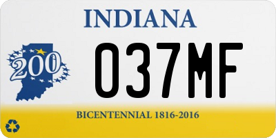 IN license plate 037MF