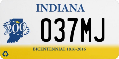 IN license plate 037MJ