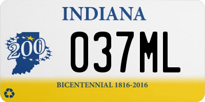IN license plate 037ML