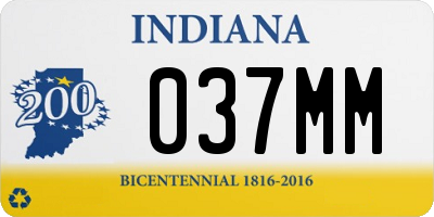 IN license plate 037MM