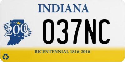 IN license plate 037NC