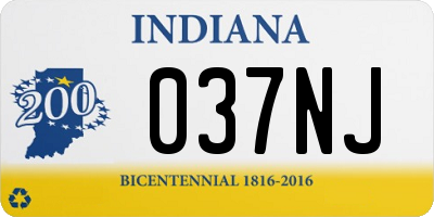 IN license plate 037NJ