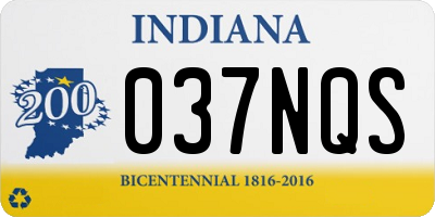 IN license plate 037NQS