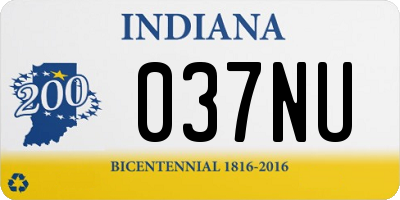 IN license plate 037NU