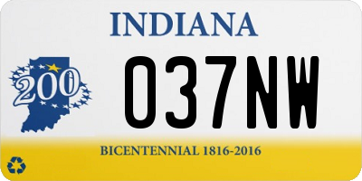 IN license plate 037NW