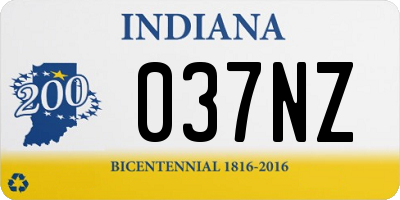 IN license plate 037NZ