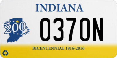 IN license plate 037ON