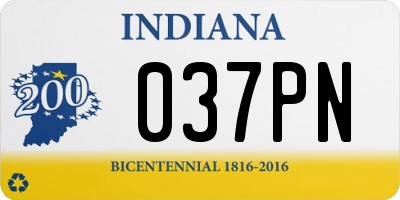 IN license plate 037PN