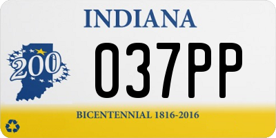 IN license plate 037PP