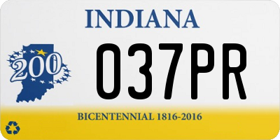 IN license plate 037PR