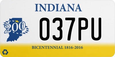 IN license plate 037PU